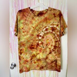 Handmade Tie-Dye Vibrant earthy tones ComfortSoft T-Shirt Size XL Unisex